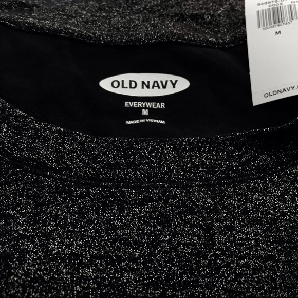 NWT Old Navy Black Shimmer Cotton T-Shirt - Picture 9 of 10